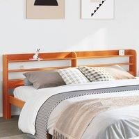 Headboard with Shelves Wax Brown 180 cm Solid Wood Pine