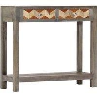 Console Table Grey 86x30x76 cm Solid Mango Wood