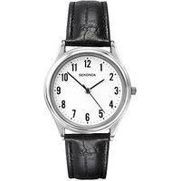 Sekonda Men'S Easy Reader Black Leather Upper Strap With White Dial Watch