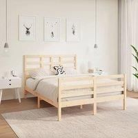 Bed Frame Solid Wood 135x190 cm Double