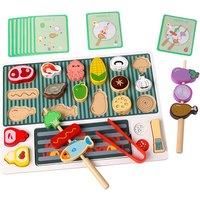 Kids' Non-Toxic Wooden Bbq Grill Toy Set