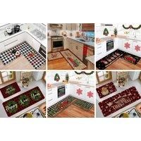 Christmas Themed Non Slip Kitchen Rugs In 8 Design Options