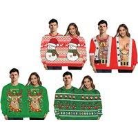 Conjoined Couples Christmas Prints Jumper - 10 Colours