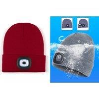 Usb Rechargeable Led Beanie Hat In 9 Colour Options - Black