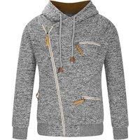 Men'S Casual Hoodie W Diagonal Zipper - 6 Sizes & 3 Colours