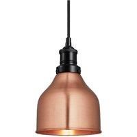 Brooklyn Cone Pendant, 7 Inch, Copper, Black Holder