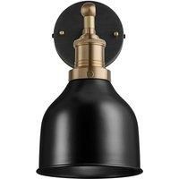 Industville - Brooklyn Cone Wall Light - 7 Inch - Wall Light - Light Shade - Black Colour - Brass Material - 31 CM X 18 CM X 18 CM