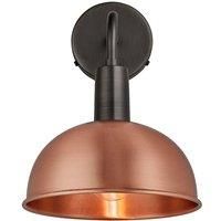 Sleek Dome Wall Light, 8 Inch, Copper, Pewter Holder