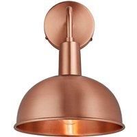 Sleek Dome Wall Light, 8 Inch, Copper, Copper Holder