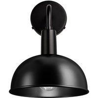 Sleek Dome Wall Light, 8 Inch, Black, Black Holder