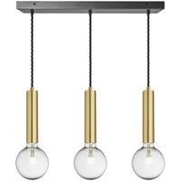 Sleek Cylinder 3 Wire Cluster Lights, Brass