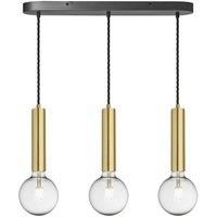 Sleek Cylinder 3 Wire Oval Cluster Lights, Brass