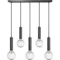 Sleek Cylinder 5 Wire Cluster Lights, Pewter