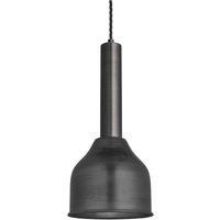 Sleek Cylinder Cone Pendant Light, 7 Inch, Pewter, Pewter Holder