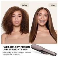 Shark FlexFusion Straight Air + Ceramic Styler, Hair Dryer & Straightener, Storage Case, Scalp Shield, 5 Stylers Including Auto-Wrap Curler, No Heat Damage, All Hair Types, Cosmic Blush HD652SUK