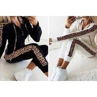 Leopard Print Tracksuit - 4 Colours - Black