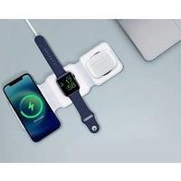 15W Magnetic 3In1 Fast Wireless Charger Dock - 2 Colours! - Black