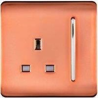 Trendi Artistic Modern 1 Gang 13 Amp Switched Plug Socket Copper