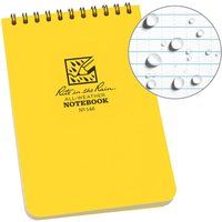 Rite in the Rain Waterproof Paper Pocket Notebook Top Spiral Bound 4 x 6 Inch Cover Yellow Polydura 19 Gauge 100 Pages 50 Sheets Wire-o Binding Imperial & Metric Rulers Covnersaion table & Map Scale