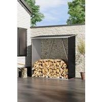 Outdoor Patio Metal Firewood Log Storage Shed