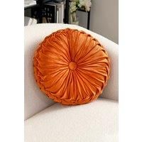 Round Velvet Cushion Throw Pillow