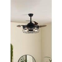 3 Blade Caged Farmhouse Style Fan Ceiling Light