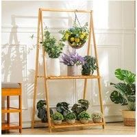 2 Tier Bamboo Hanging Plant Stand