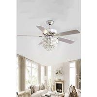 5 Blade Modern Crystal Fan Ceiling Light