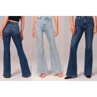 Flared Retro Jeans For Women In 6 Sizes And 2 Colours - Blue