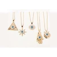 Women'S Zircon Evil Eye Pendant Necklace - Silver