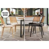 Set Of 2 Rattan Dining Chairs In Oak Or Black!