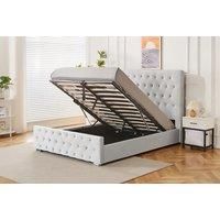 Silver New Rio Ottoman Gas Lift Bed With Mattress Options!