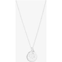 Lauren Ralph Lauren Silver 15 Inch Script Coin Pendant Necklace 14N00361