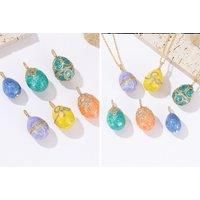 Enamel Easter Egg Necklace Pendant - 6 Colours! - Purple