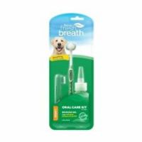 TropiClean Fresh Breath Dog Teeth Cleaning Oral Care Kit - Breath Freshener Dental Care - Complete Dog Toothbrush Kit for Large Dogs - Helps Remove Plaque & Tartar, Large Dogs, 59ml