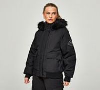 Closure London Womens Copped Fur Parka - Black - Size 8