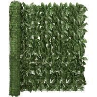 Balcony Screen with Dark Green Leaves 600x100 cm