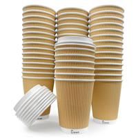 Cupsado - Cups + Lids - Ripple Wall Disposable Coffee 50 x 8oz 3 (8oz)