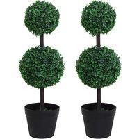 Artificial Boxwood Ball Topiary Plant Trees - Set Of 2!