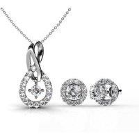 Entwined Pendant & Earrings Set - Silver