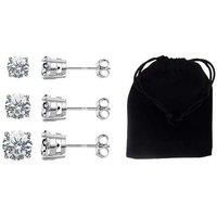 Solitaire Earrings 3-Pack - Silver