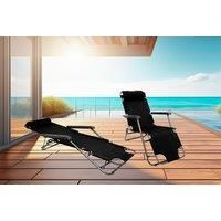 2-Pack Outdoor 2-In-1 Sunlounger - 3 Options - Black