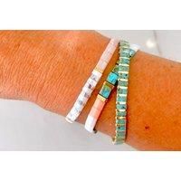 Rainbow Gold Bead Link Bracelet - 3 Styles - Silver