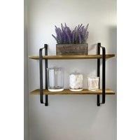 2 Tiers Industrial Style Wall Shelf