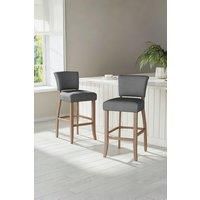 Set of 2 Linen upholstered Bar Stool