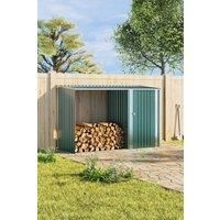 Outdoor Garden Storage Shed with Log Stacking Rack