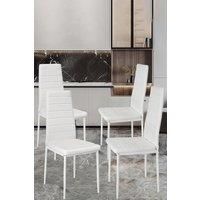 Armless High Back Dining Chairs Set of 4