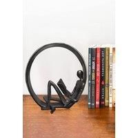 Metal Statue Reading Men in Circle Desktop Ornament Figurines