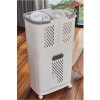 3 Compartment Bathroom Laundry Baskets Laundry Sorter Rolling Laundry Hamper