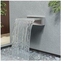 30cm Back Entry Waterfall Pool Fountain Garden Stainless Steel Wall-Mounted Water Blade